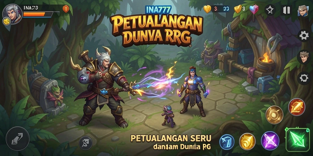 Tangkapan layar utama dari INA777 menampilkan aksi RPG yang mendebarkan.
