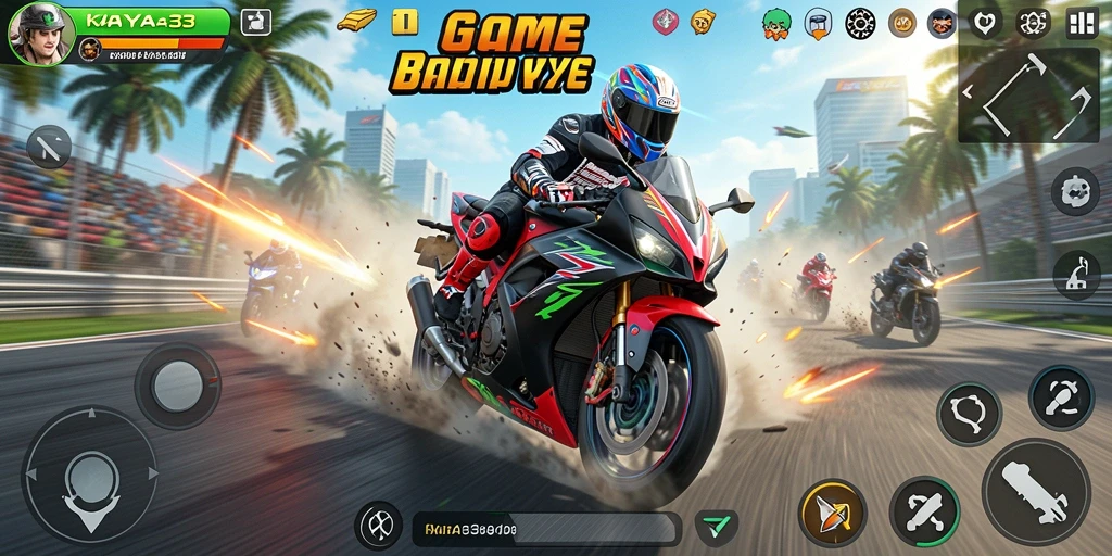 Screenshot KAYA33 menampilkan aksi balapan motor yang mendebarkan.