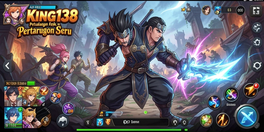 Tangkapan layar gameplay KING138 menunjukkan aksi pertarungan yang seru.