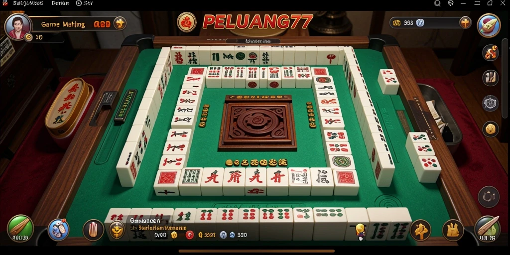 Tampilan screenshot utama PELUANG77 dengan gameplay Mahjong yang seru.