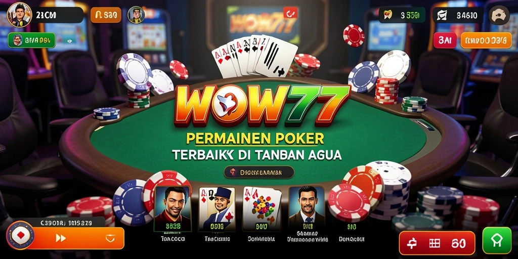 Tampilan gameplay mendebarkan dari WOW77 saat bermain Poker.