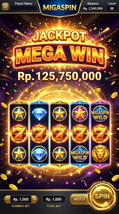 Tampilan utama aplikasi migaspin yang intuitif.